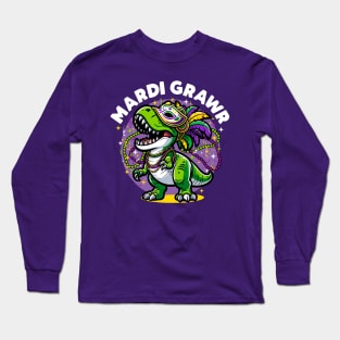 Mardi Grawr Dinosaur Long Sleeve T-Shirt